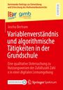Buchtitel: "Variablenverständnis und algorithmische Tätigkeiten in der Grundschule" von Joscha Bertram auf rotem Hintergrund.