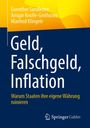 Titel: "Geld, Falschgeld, Inflation". Autoren: Guenther Sandleben, Ansgar Knolle-Grothusen, Manfred Klingele. Blau-gelbes Design.