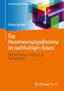 Titel: "Das Verantwortungsdilemma im nachhaltigen Bauen" von Günter Beierke. Orangefarbener Hintergrund, geometrische Formen.