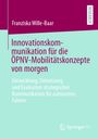 "Buchcover: Innovationskommunikation für die ÖPNV-Mobilitätskonzepte von morgen. Franziska Wille-Baar. Springer VS Logo."