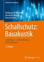Buchtitel "Schallschutz: Bauakustik"; Autoren: Wolfgang M. Willems, Alexandra Wagner, Diana Stricker; blau-orange Wellenmuster.