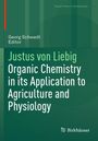 Justus von Liebig Buchcover, Titel: "Organic Chemistry in its Application to Agriculture and Physiology", grüner Hintergrund.