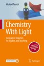 Text: "Chemistry with Light. Innovative Didactics for Studies and Teaching." Oben Grafik eines Lasers und Wellenformen.