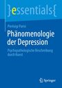 Text: "essentials, Pierluigi Parisi, Phänomenologie der Depression, Psychopathologische Beschreibung durch Kunst". Blaues Design.