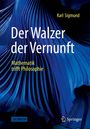 „Der Walzer der Vernunft“, „Mathematik trifft Philosophie“, Karl Sigmund; blaues, abstraktes Faltenmuster im Hintergrund.