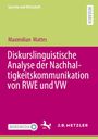 "Diskurslinguistische Analyse der Nachhaltigkeitskommunikation von RWE und VW." Grüner und pinker Hintergrund.