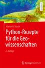"Python-Rezepte für die Geowissenschaften, 2. Auflage, Martin H. Trauth." Buntes dreidimensionales Landschaftsbild.