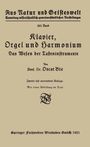 Oscar Bie: Klavier, Orgel und Harmonium, Buch