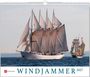"WINDJAMMER 2027" steht über einem großen Segelschiff auf offenem Meer, ein weiteres Schiff folgt im Hintergrund.