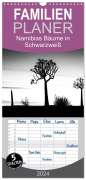 Anne Berger: Familienplaner 2024 - Namibias Bäume in Schwarzweiß mit 5 Spalten (Wandkalender, 21 x 45 cm) CALVENDO, KAL