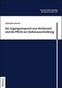 „Der Zugangsanspruch zum Richteramt und die Pflicht zur Stellenausschreibung.“ Blauer Hintergrund, weißer Textblock.