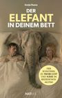 Text: "Sonja Ruess DER ELEFANT IN DEINEM BETT". Ein Mann, eine Frau und ein Elefant teilen ein Bett.