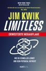Texts: "New York Times Bestseller", Zitat von Will Smith, "Jim Kwik", "Limitless", "Erweiterte Neuauflage", "Wie du schneller lernst und dein Potenzial befreist", "NXT LVL". Hintergrund ist dunkel mit einem stilisierten Logo.
