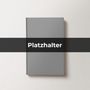 Text "Platzhalter" auf einem grauen Buchcover mit einem schwarzen Balken. Schlichte, moderne Gestaltung.