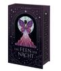 "Die FEEN der NACHT." Ein lila Buch mit Nachthimmel-Design zeigt eine Fee in violetter Robe.