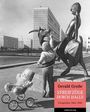 Gerald Große, STREIFZÜGE DURCH HALLE. Kind mit Kinderwagen, Skulptur vor Plattenbauten.