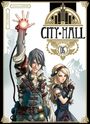 „CITY•HALL 05“ steht oben in stilvollen Buchstaben. Zwei Personen in Steampunk-Kleidung, eine hebt die Hand.