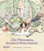 „Die Prinzessin, die keinen Ritter braucht“. Ein grüner Drache liegt neben einem Mädchen, während es zeichnet.