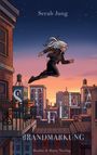 "Serah Jung", "Brandmarkung", "Realm & Rune Verlag". Ein Mädchen springt über Dächer, Abendhimmel im Hintergrund.