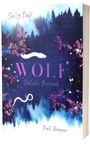 Titel: "Wolf - Tödliche Begierde". Autor: Sally Dark. Dunkler Wald, Schlangen, lila Blätter umrahmen die Szene.