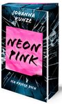 "Neon Pink" auf pinkem Hintergrund, "Johanna Kunze" oben, "Ich kriege dich" unten. Zersprungenes Glas als Hintergrund.