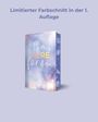 Limitierter Farbschnitt in der 1. Auflage. „I am HERE for you“ steht in verspielter Schrift auf einem Buchcover.