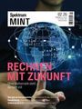 "Rechnen mit Zukunft" in roten Buchstaben, darunter "Ohne Mathematik steht die Welt still." zeigt eine digitale Weltkugel.