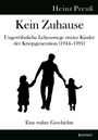 Buchtitel: "Kein Zuhause" von Heinz Preuß. Silhouette: Erwachsener hält zwei Kinder an den Händen.