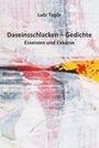 Titel: "Daseinsschlacken – Gedichte, Essenzen und Exkurse" von Lutz Tygör. Abstrakte Malerei in Rot, Gelb und Grau.