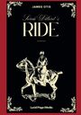 „James Otis“, „Sarah Dillard's Ride“, „Lucid Page Media“. Illustration: Reiterin auf Pferd, filigrane Verzierungen.