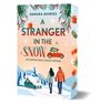 "A Stranger in the Snow" von Danara Devries. Illustration: Ein Paar geht durch eine winterliche Landschaft zu einem Chalet.