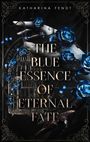 „The Blue Essence of Eternal Fate“, Katharina Fendt. Illustration: Hand mit blauen Rosen, Vogel, ein Käfig.