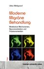 "Moderne Migräne Behandlung: Molekulare Mechanismen, Neuromodulation und Präzisionsmedizin." Vierfarbiges Porträt.