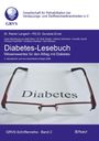 Diabetes-Lesebuch mit Brille; Wissenswertes für den Alltag. Autoren und Auflage 2026. Logo oben links.
