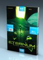 „ETERNUM - DER SARKOPHAG“ und „BAND 1-3 DIE KOMPLETTE SERIE“ auf einem Cover mit grünem Licht und Astronauten.