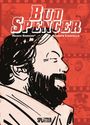 Text: "Bud Spencer", "Marco Sonseri", "Roberto Lauciello", "Splitter". Illustration eines Mannes im Profil mit Bart und Lächeln.