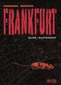 „Frankfurt Band 1 Rattennest“ in roter Schrift vor einer Stadtkarte. Eine rote Ratte ist abgebildet.