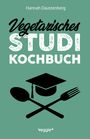 „Vegetarisches Studi Kochbuch“ von Hannah Dautzenberg, Illustration: Kochmütze auf Löffel und Gabel kreuzend.