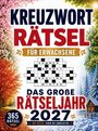 KREUZWORT-RÄTSEL FÜR ERWACHSENE. Jahreszeiten-Thema. Bäume im Frühling, Herbst, Winter umrahmen ein Flussufer.