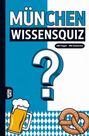 „MÜNCHEN WISSENSQUIZ“ oben. „100 Fragen - 400 Antworten“ rechts. Illustration: Maß Bier, Brezel, Fragezeichen.
