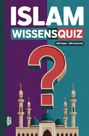 "ISLAM WISSENSQUIZ", "100 Fragen - 400 Antworten". Eine Moschee-Illustration mit Minaretten und großem Fragezeichen.