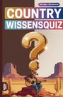 Text: "COUNTRY WISSENSQUIZ", "100 Fragen - 400 Antworten". Illustration: Cowboy spielt Gitarre in Wüstenlandschaft.