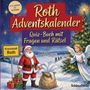 "Roth Adventskalender. Quiz-Buch mit Fragen und Rätsel. Kreiststadt Roth." Illustration mit Weihnachtsmann und Engel.