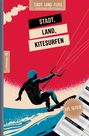 „Stadt, Land, Kitesurfen“, „Stadt Land Fluss Spezialedition“, „105 Seiten“. Illustration eines Kitesurfers auf Wellen.