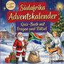 „Südafrika Adventskalender. Quiz-Buch mit Fragen und Rätsel.“ Weihnachtsmann, Engel, Rentier, Geschenke, Flagge Südafrikas.