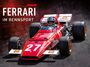 "FERRARI IM RENNSPORT 2027" in weißer Schrift. Ein klassischer roter Rennwagen mit der Nummer 27 auf der Strecke.