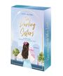 "The Darling Sisters" von Lizzy Jacobs. "Where every cupcake tells a lovestory". Illustration: Frau mit langer Haaren und Schleife.