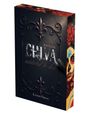 „CHIVA addicted to her“, Dana Jai, Lycrow Verlag. Dekorative Ornamentik, bunte Frau mit Totenkopf-Make-up an der Seite.