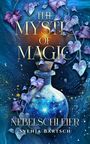 Text: "The Mystic of Magic", "Nebelschleier", "Svenja Bartsch". Illustration: Flasche vor magischem Hintergrund, umgeben von lila Blättern.