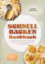 "Schnell Backen Backbuch" von Tabea Gerlach. Oben: Kuchen mit Zuckerguss. Unten: Muffins auf einem Teller.